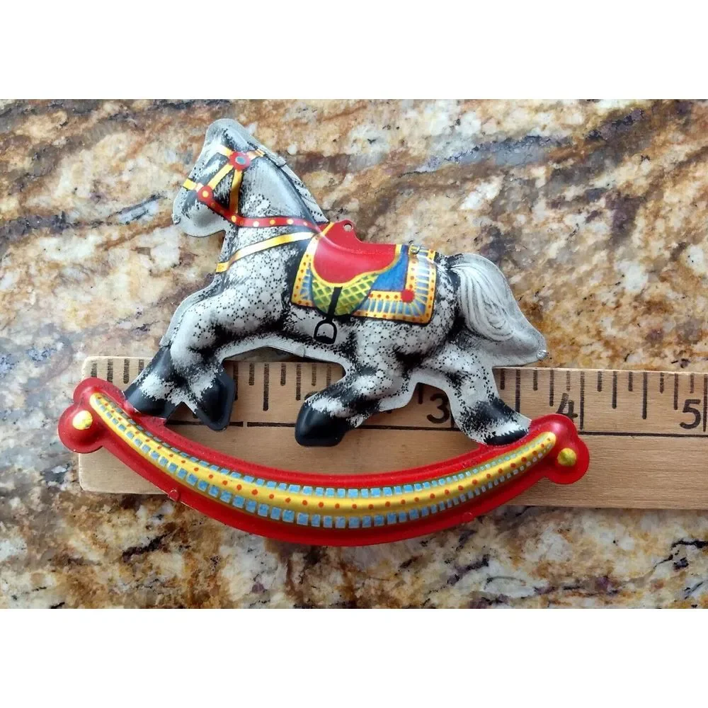 Hallmark TIN ROCKING HORSE Keepsake Christmas Ornament Vintage 1983 Original Box